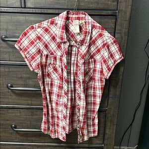 Girl Krazy Burgundy Plaid Top